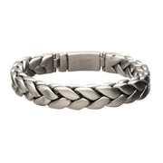 Matte Stainless Steel Big Double Spiga Chain Bracelet