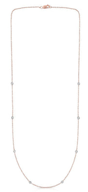 14K Rose Gold .25 Carat Diamonds by the Yard Necklace