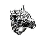 Stainless Steel 3D Wolf Ring