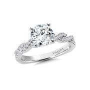 14K White Gold Criss Cross Diamond Engagement Ring