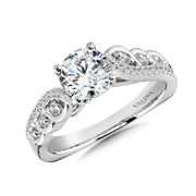 14K White Gold Scalloped Diamond Engagement Ring