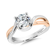 14K Two-Tone Gold Solitaire Twist Engagement Ring