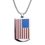 American Flag Enamel Dog Tag Pendant