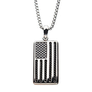 American Flag Stainless Steel Enamel Pendant